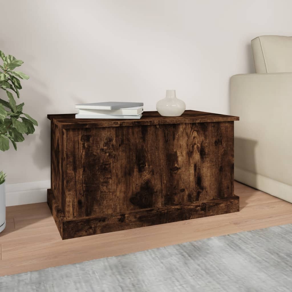 vidaXL Storage Box Smoked Oak 70x40x38 cm Engineered Wood 3