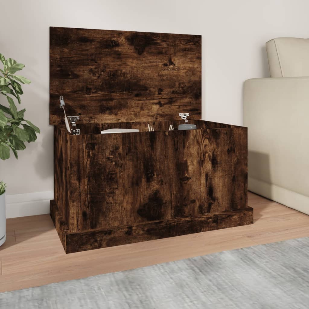 vidaXL Storage Box Smoked Oak 70x40x38 cm Engineered Wood 1