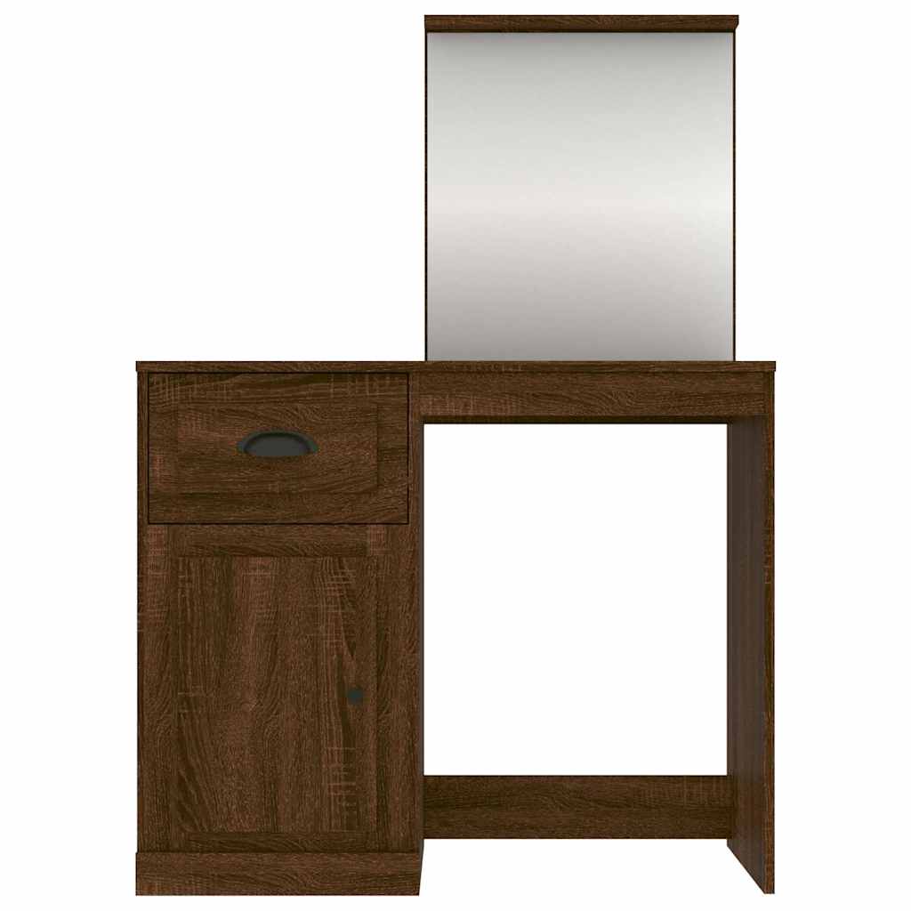 vidaXL Dressing Table with Mirror Brown Oak 90x50x132.5 cm Engineered Wood 6