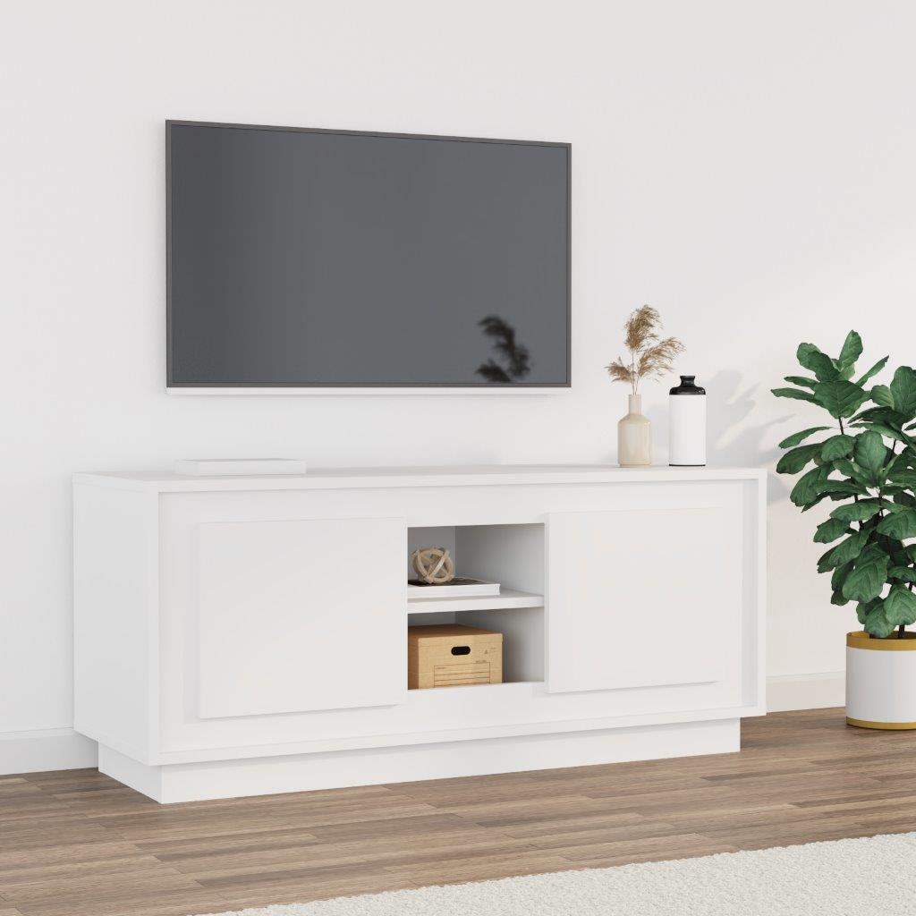 vidaXL TV Cabinet White 102x35x45 cm Engineered Wood 1