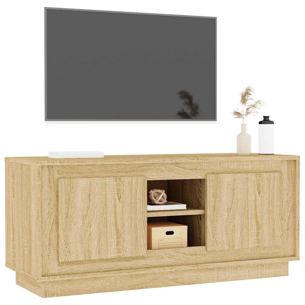 vidaXL TV Cabinet Sonoma Oak 102x35x45 cm Engineered Wood 4