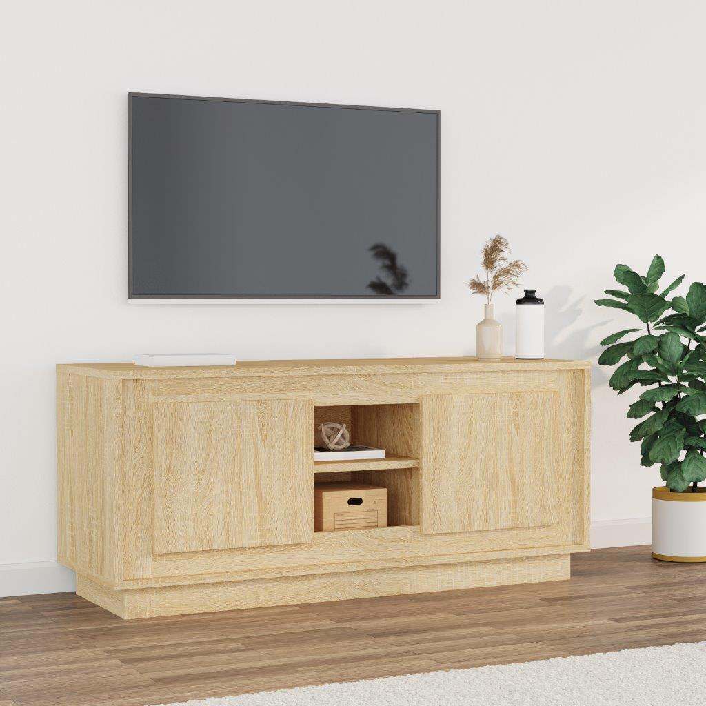 vidaXL TV Cabinet Sonoma Oak 102x35x45 cm Engineered Wood 1