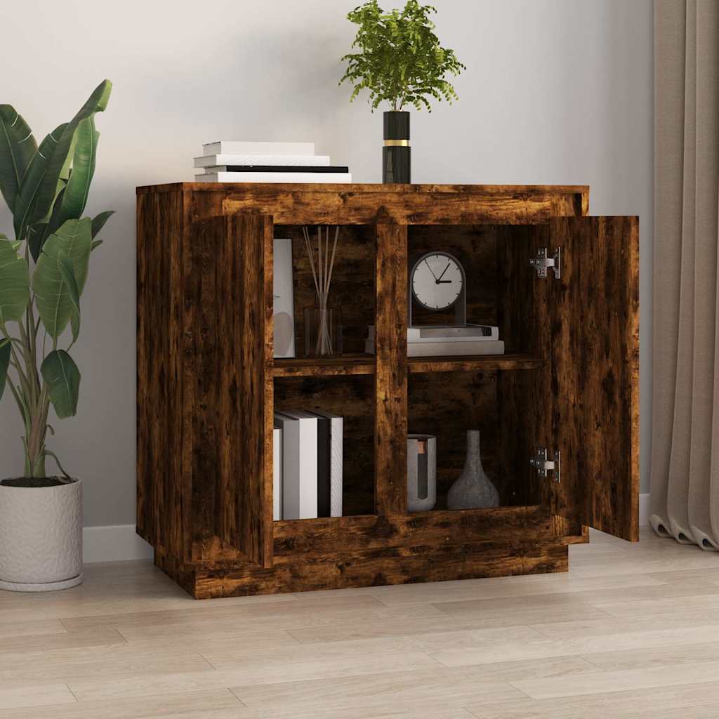 vidaXL Sideboard Smoked Oak 80x34x75 cm Engineered Wood 3