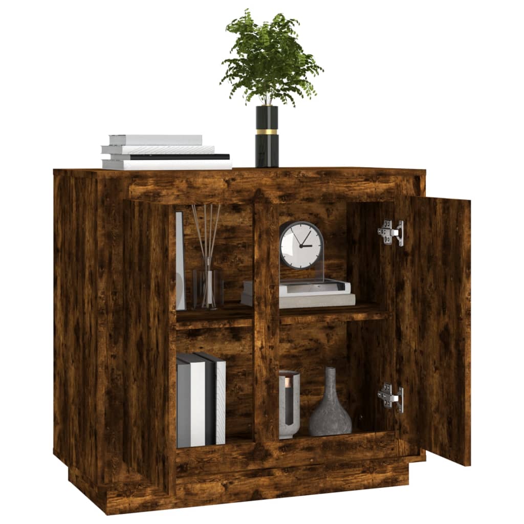 vidaXL Sideboard Smoked Oak 80x34x75 cm Engineered Wood 4