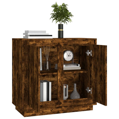 vidaXL Sideboard Smoked Oak 80x34x75 cm Engineered Wood 4