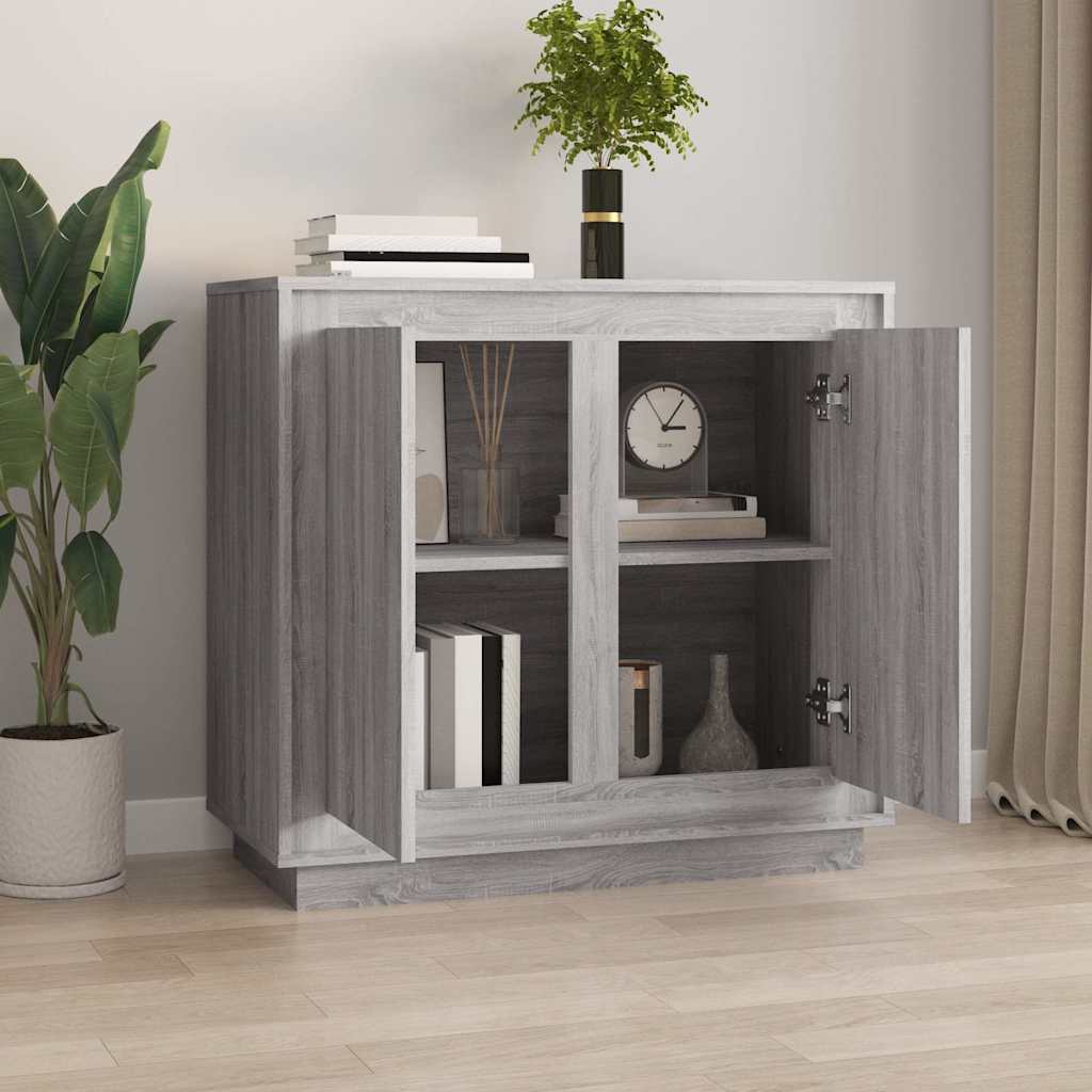 vidaXL Sideboard Grey Sonoma 80x34x75 cm Engineered Wood 3