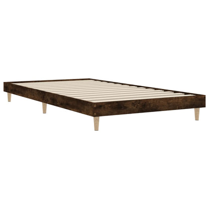 vidaXL Bed Frame without Mattress Smoked Oak 100x200 cm Engineered Wood 3