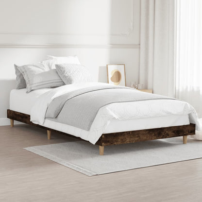 vidaXL Bed Frame without Mattress Smoked Oak 100x200 cm Engineered Wood 4