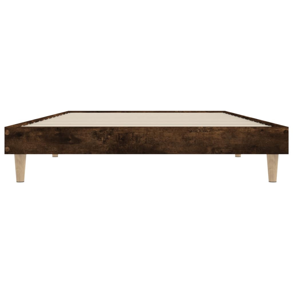 vidaXL Bed Frame without Mattress Smoked Oak 100x200 cm Engineered Wood 6