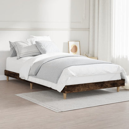 vidaXL Bed Frame without Mattress Smoked Oak 90x200 cm Engineered Wood 4