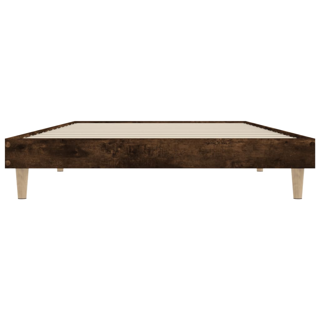 vidaXL Bed Frame without Mattress Smoked Oak 90x200 cm Engineered Wood 6