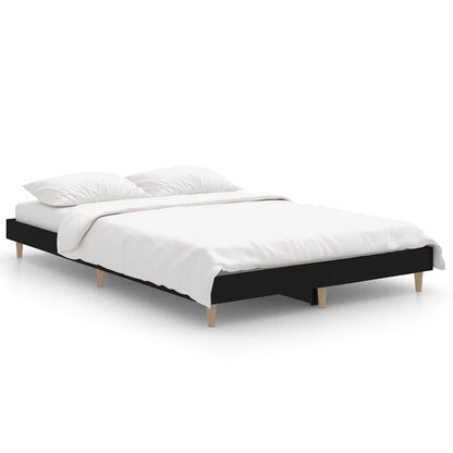 Bed Frame without Mattress Engineered Wood Length 190 cm Black 120 cm