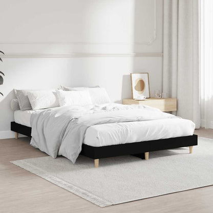 Bed Frame without Mattress Engineered Wood Length 190 cm Black 120 cm