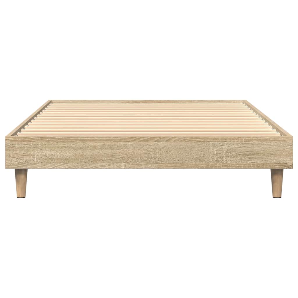 vidaXL Bed Frame without Mattress Sonoma Oak 75x190 cm Small Single Engineered Wood 5
