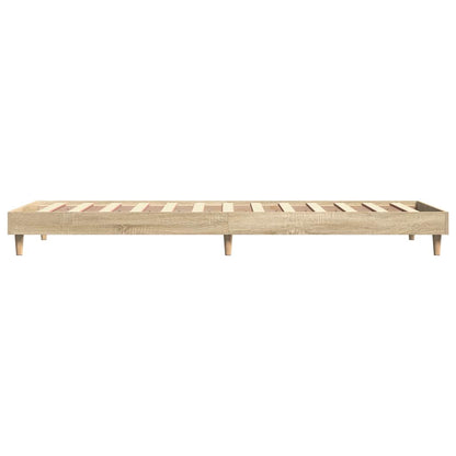 vidaXL Bed Frame without Mattress Sonoma Oak 75x190 cm Small Single Engineered Wood 6