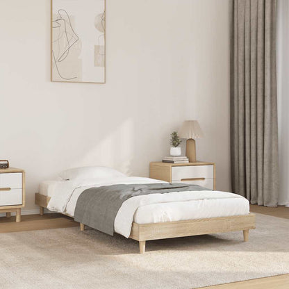 vidaXL Bed Frame without Mattress Sonoma Oak 75x190 cm Small Single Engineered Wood 1