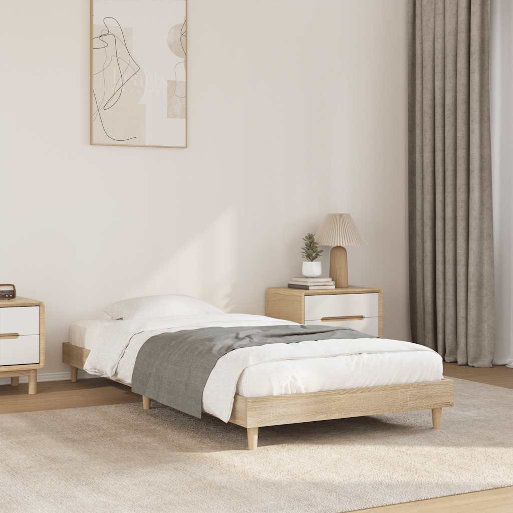 Bed Frame without Mattress Engineered Wood Length 190 cm Sonoma oak 75 cm