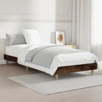 vidaXL Bed Frame without Mattress Smoked Oak 75x190 cm Small Single Engineered Wood 4