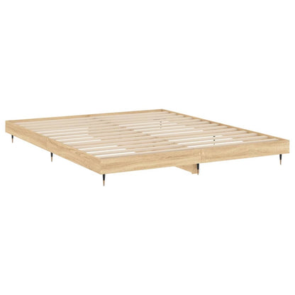 vidaXL Bed Frame without Mattress Sonoma Oak 120x200 cm Engineered Wood 5