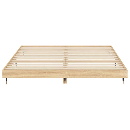 vidaXL Bed Frame without Mattress Sonoma Oak 120x200 cm Engineered Wood 6