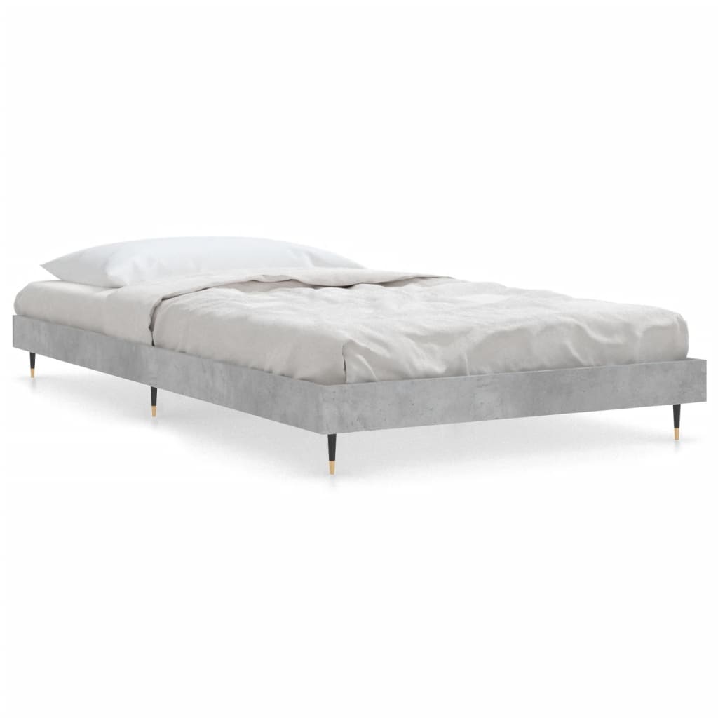 vidaXL Bed Frame without Mattress Concrete Grey 100x200 cm 2