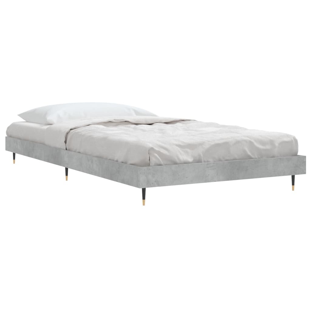 vidaXL Bed Frame without Mattress Concrete Grey 100x200 cm 4