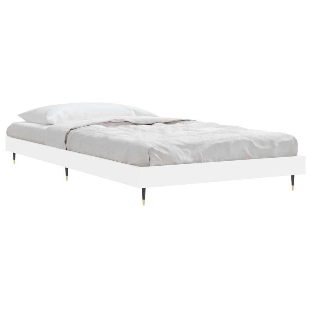 vidaXL Bed Frame without Mattress White 90x200 cm Engineered Wood 4
