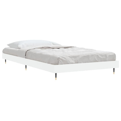 vidaXL Bed Frame without Mattress White 90x200 cm Engineered Wood 4