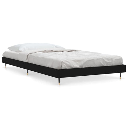vidaXL Bed Frame without Mattress Black 90x200 cm Engineered Wood 2