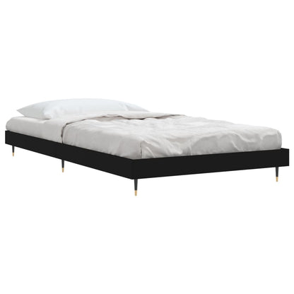 vidaXL Bed Frame without Mattress Black 90x200 cm Engineered Wood 4
