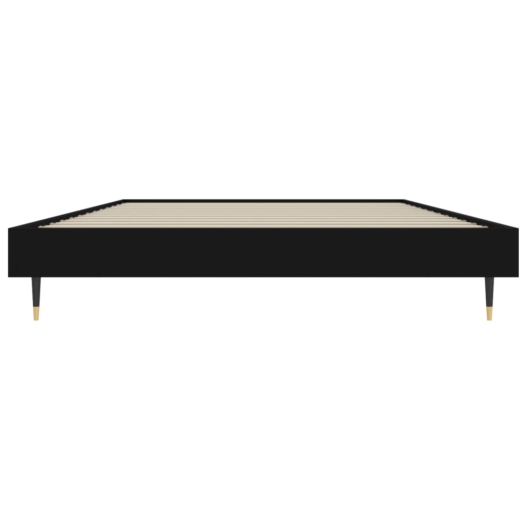 vidaXL Bed Frame without Mattress Black 90x200 cm Engineered Wood 6