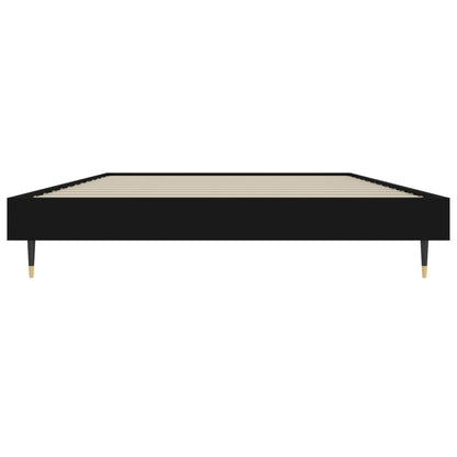 vidaXL Bed Frame without Mattress Black 90x200 cm Engineered Wood 6