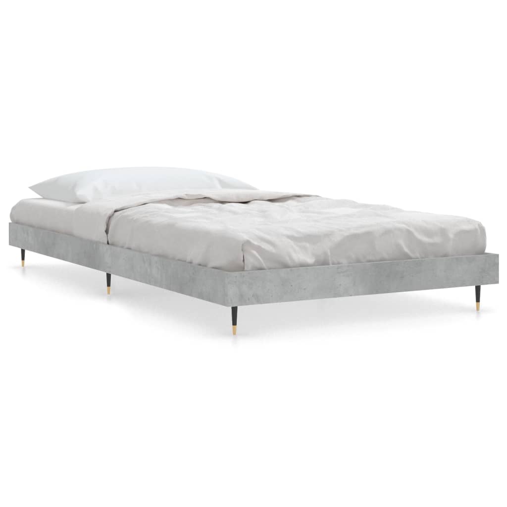 vidaXL Bed Frame without Mattress Concrete Grey 90x200 cm 2