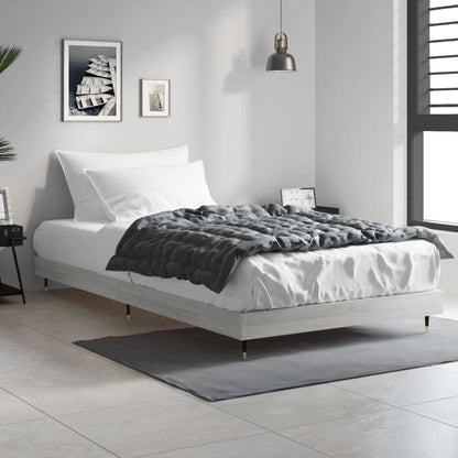 vidaXL Bed Frame without Mattress Grey Sonoma 90x200 cm Engineered Wood 3