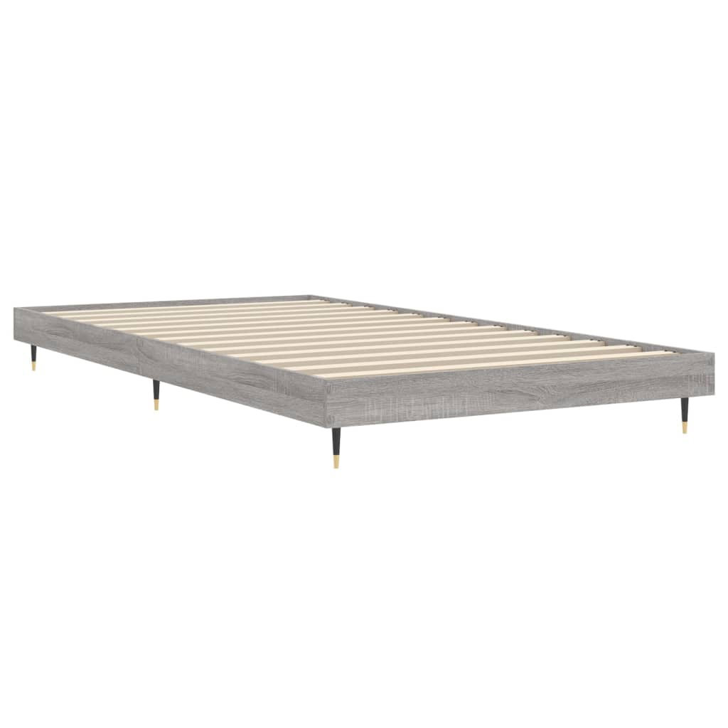 vidaXL Bed Frame without Mattress Grey Sonoma 90x200 cm Engineered Wood 5