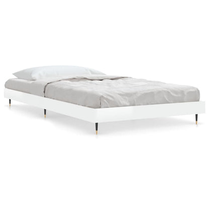 vidaXL Bed Frame without Mattress High Gloss White 90x190 cm Single 2