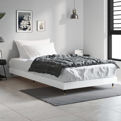 vidaXL Bed Frame without Mattress High Gloss White 90x190 cm Single 3