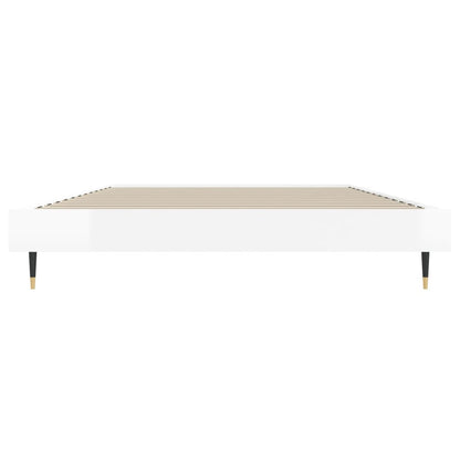 vidaXL Bed Frame without Mattress High Gloss White 90x190 cm Single 6