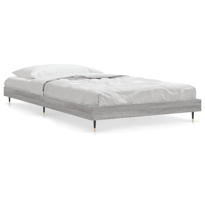 vidaXL Bed Frame without Mattress Grey Sonoma 90x190 cm Single Engineered Wood 2