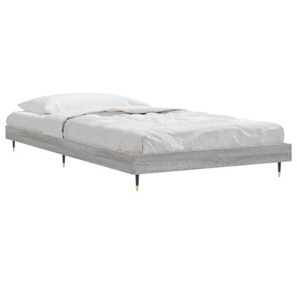 vidaXL Bed Frame without Mattress Grey Sonoma 90x190 cm Single Engineered Wood 3