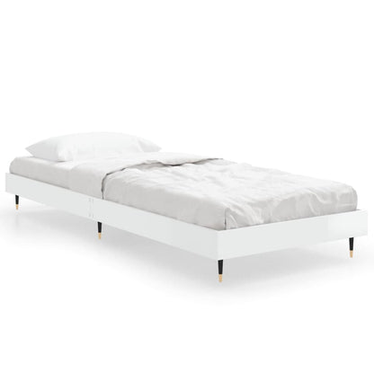 vidaXL Bed Frame without Mattress High Gloss White 75x190 cm Small Single 2