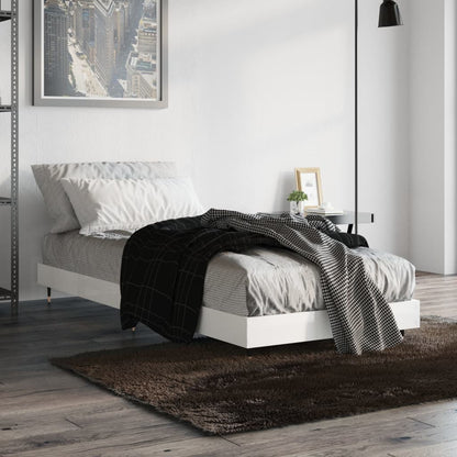vidaXL Bed Frame without Mattress High Gloss White 75x190 cm Small Single 1