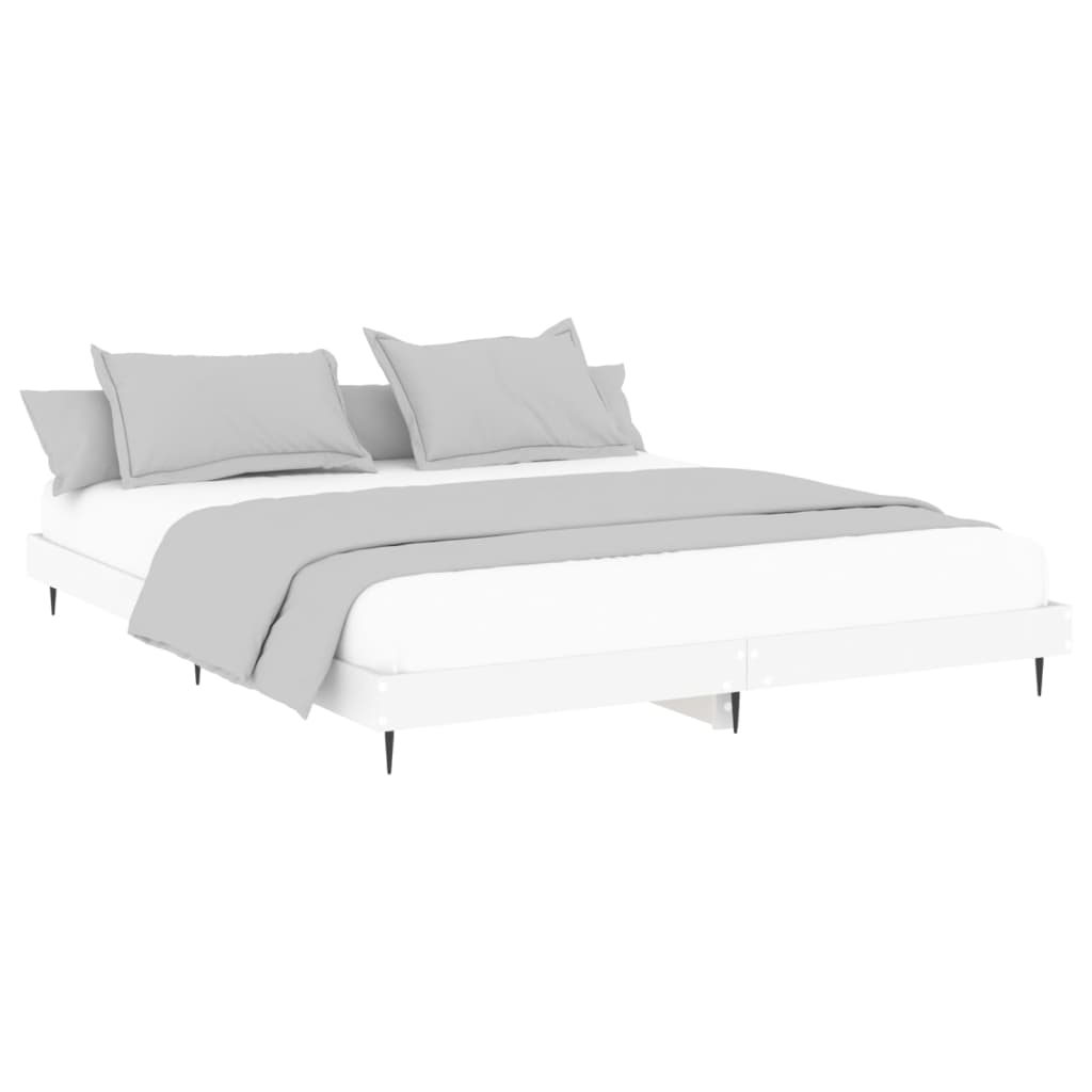 vidaXL Bed Frame without Mattress White 120x200 cm Engineered Wood 3