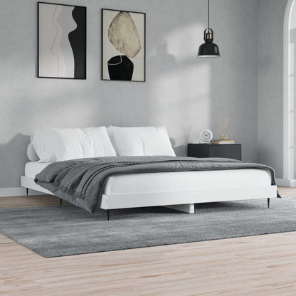 vidaXL Bed Frame without Mattress White 120x200 cm Engineered Wood 1