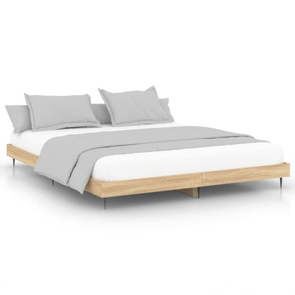 vidaXL Bed Frame without Mattress Sonoma Oak 120x200 cm Engineered Wood 2