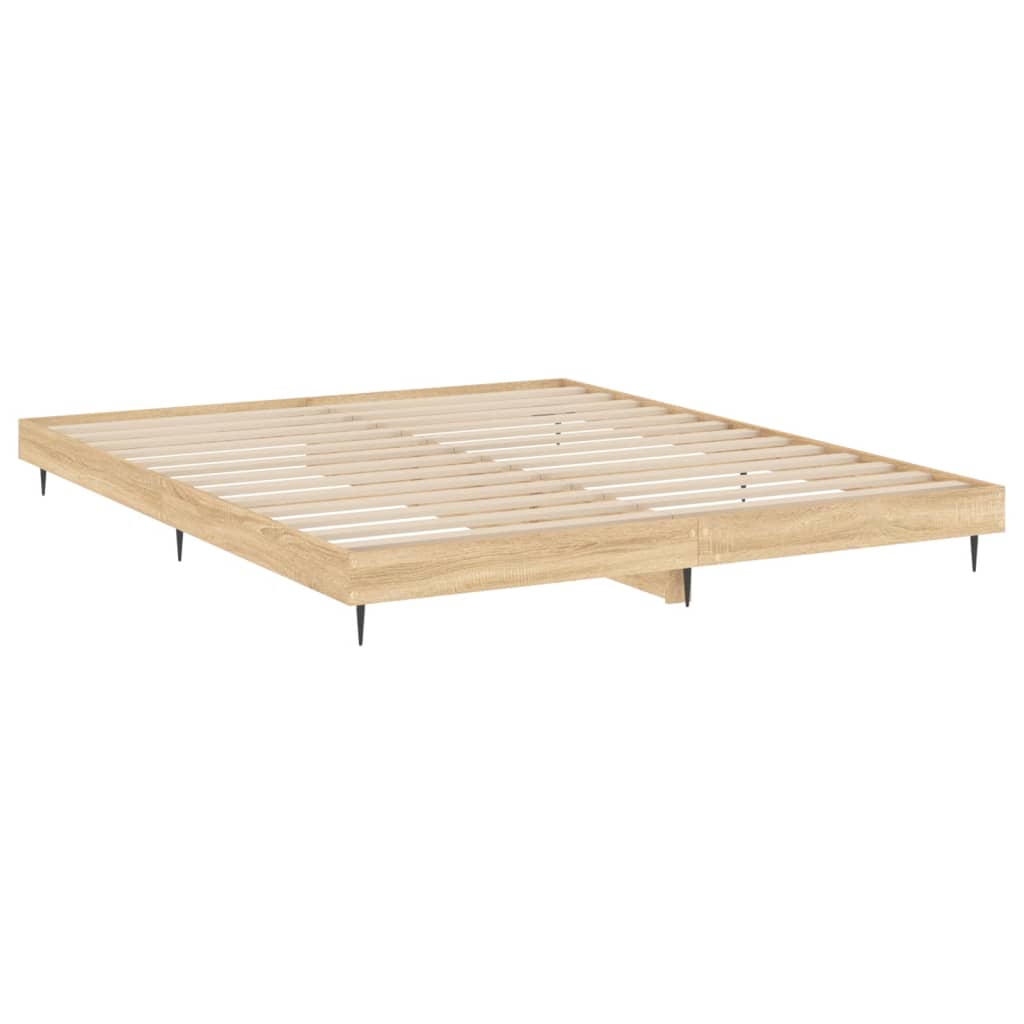 vidaXL Bed Frame without Mattress Sonoma Oak 120x200 cm Engineered Wood 5