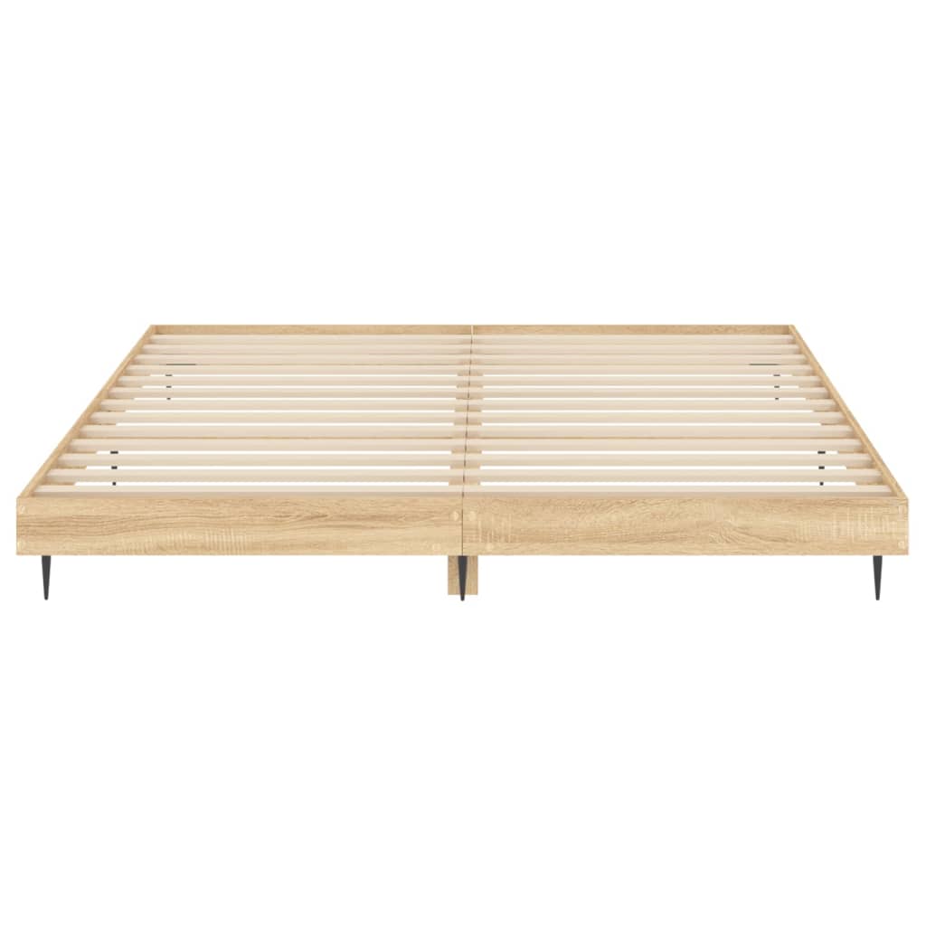 vidaXL Bed Frame without Mattress Sonoma Oak 120x200 cm Engineered Wood 6