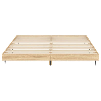 vidaXL Bed Frame without Mattress Sonoma Oak 120x200 cm Engineered Wood 6