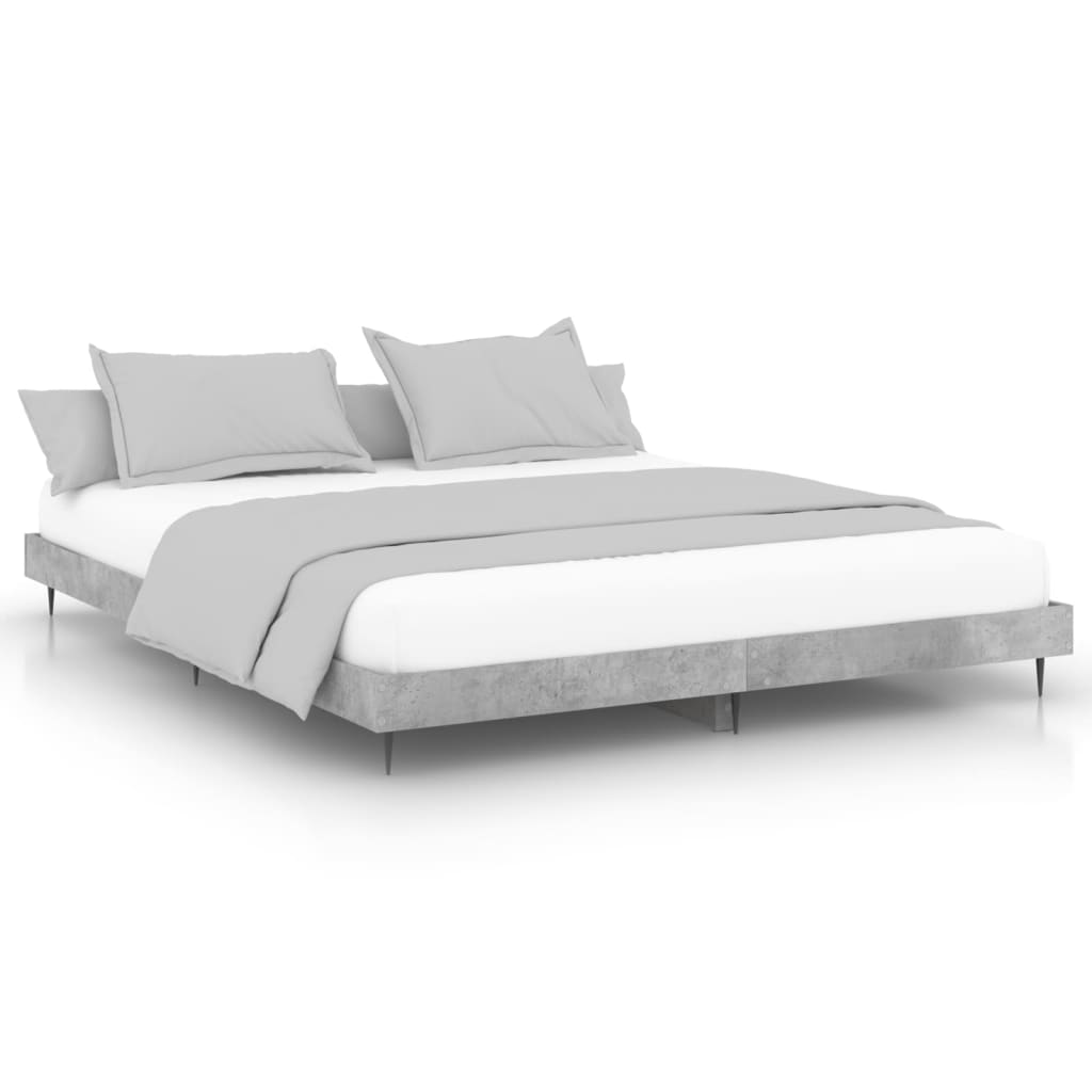 vidaXL Bed Frame without Mattress Concrete Grey 120x200 cm 2