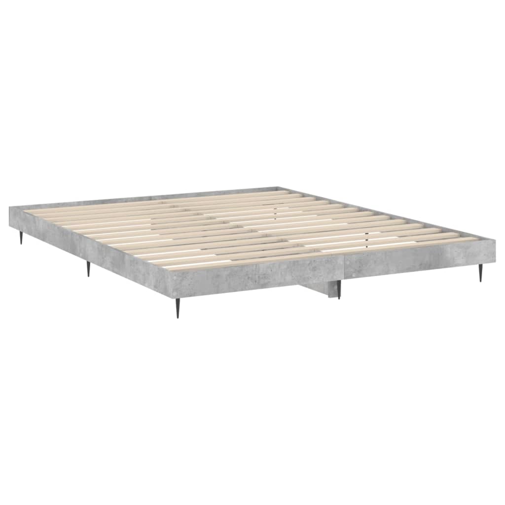 vidaXL Bed Frame without Mattress Concrete Grey 120x200 cm 5